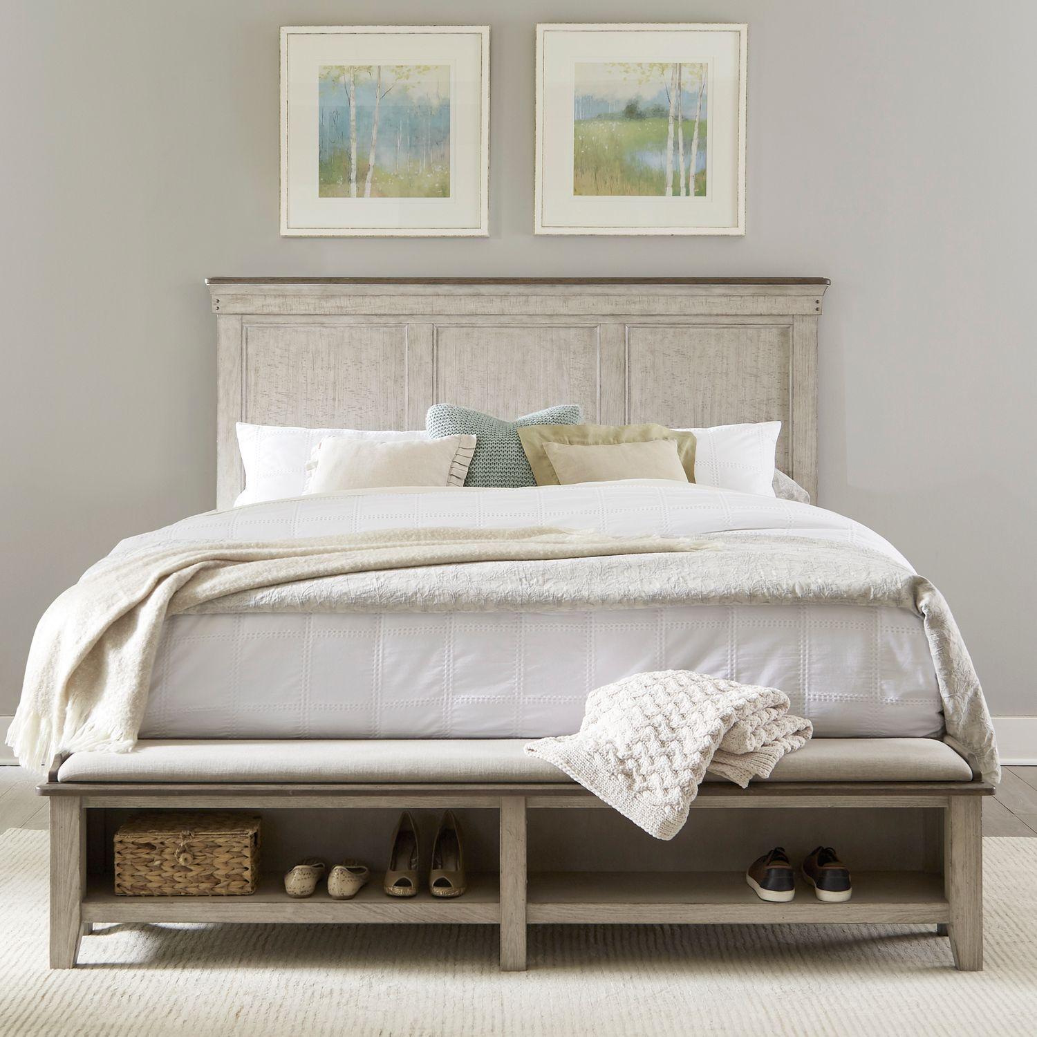 Contemporary, Cottage Storage Bed Ivy Hollow (457-BR) 457-BR-QSB in Taupe 