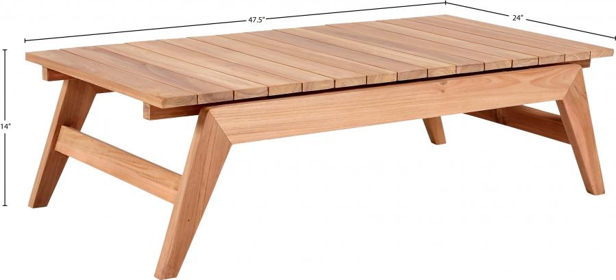 

    
351-CT Contemporary Teak Wood Patio Coffee Table Meridian Furniture Tahiti 351-CT
