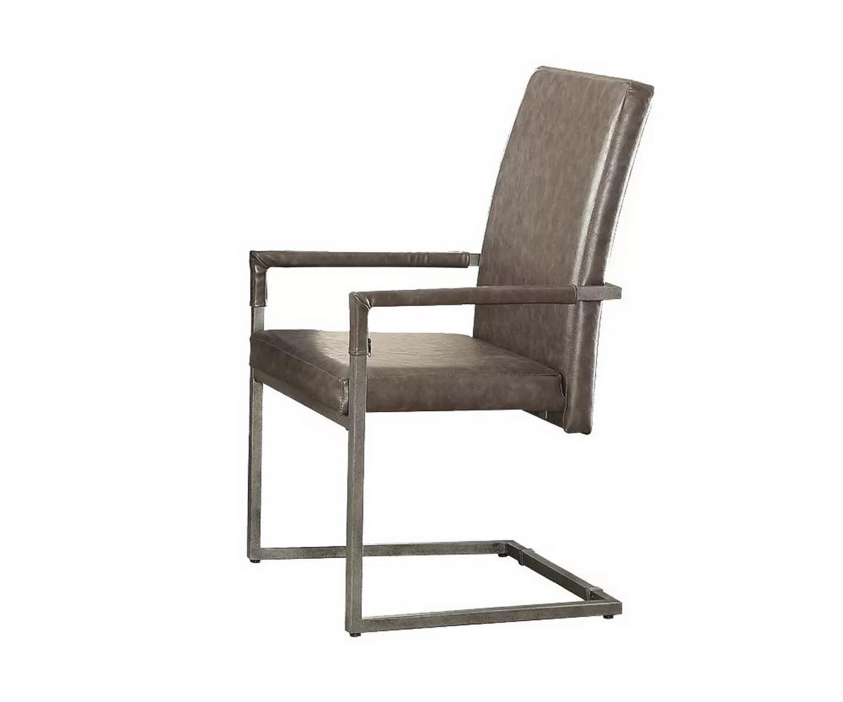 Contemporary Arm Chair Set Lazarus 73112-2pcs in Oak PU