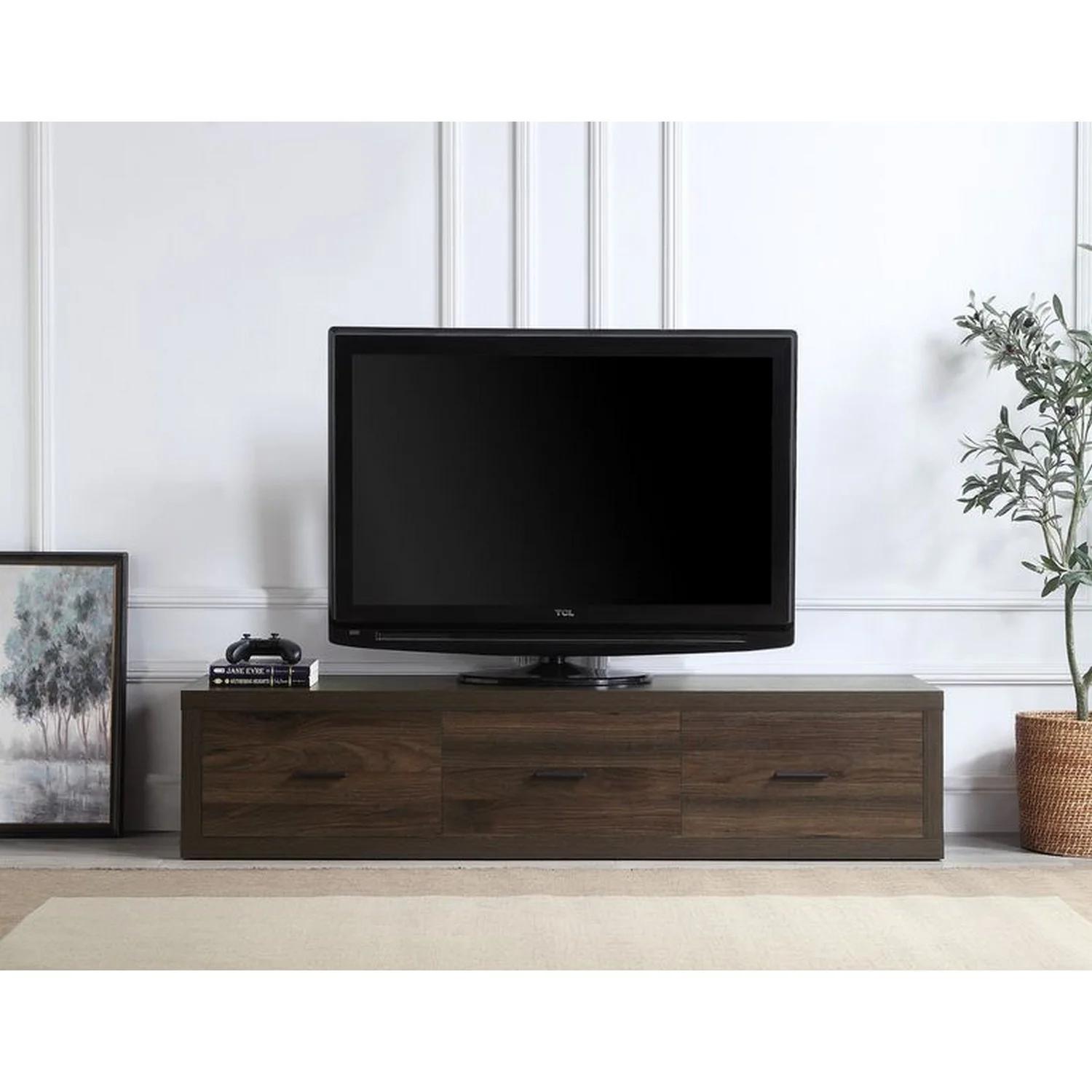 Contemporary TV Stand Harel LV00444 in Walnut 