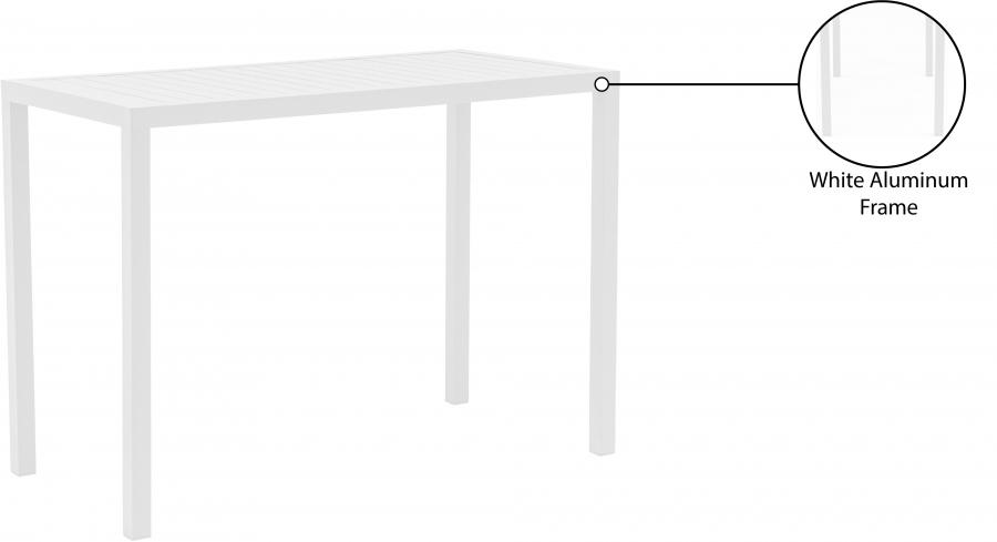 

    
344White-T Contemporary White Aluminium Patio Rectangle Bar Table Meridian Furniture Maldives 344White-T

