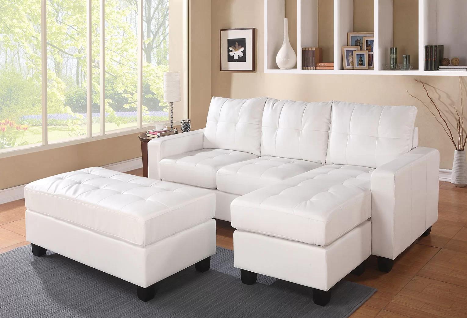 

    
Acme Furniture Lyssa Sectional w/ Ottoman White 51210-3pcs
