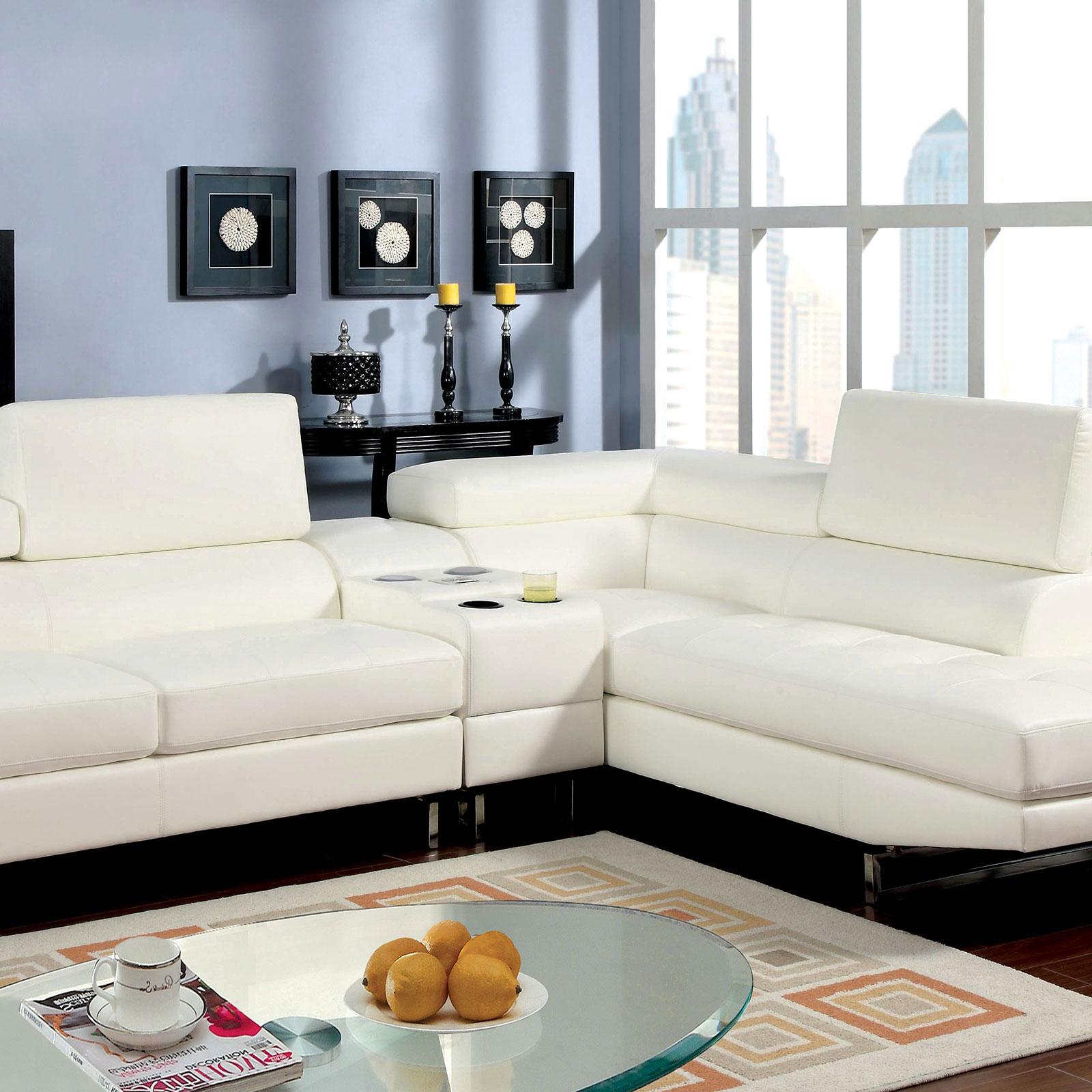 

    
Contemporary White Bonded Leather Upholstery Sectional Kemi Furniture of America
