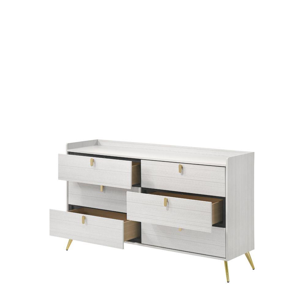 

    
Contemporary White Composite Wood Dresser With Mirror Acme Zeena BD01179-D-2PCS
