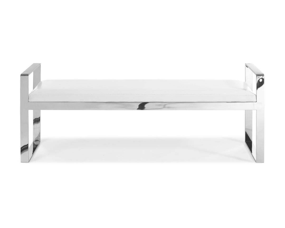 Contemporary Bench BN1372P-WHT Sorrento BN1372P-WHT in White Faux Leather