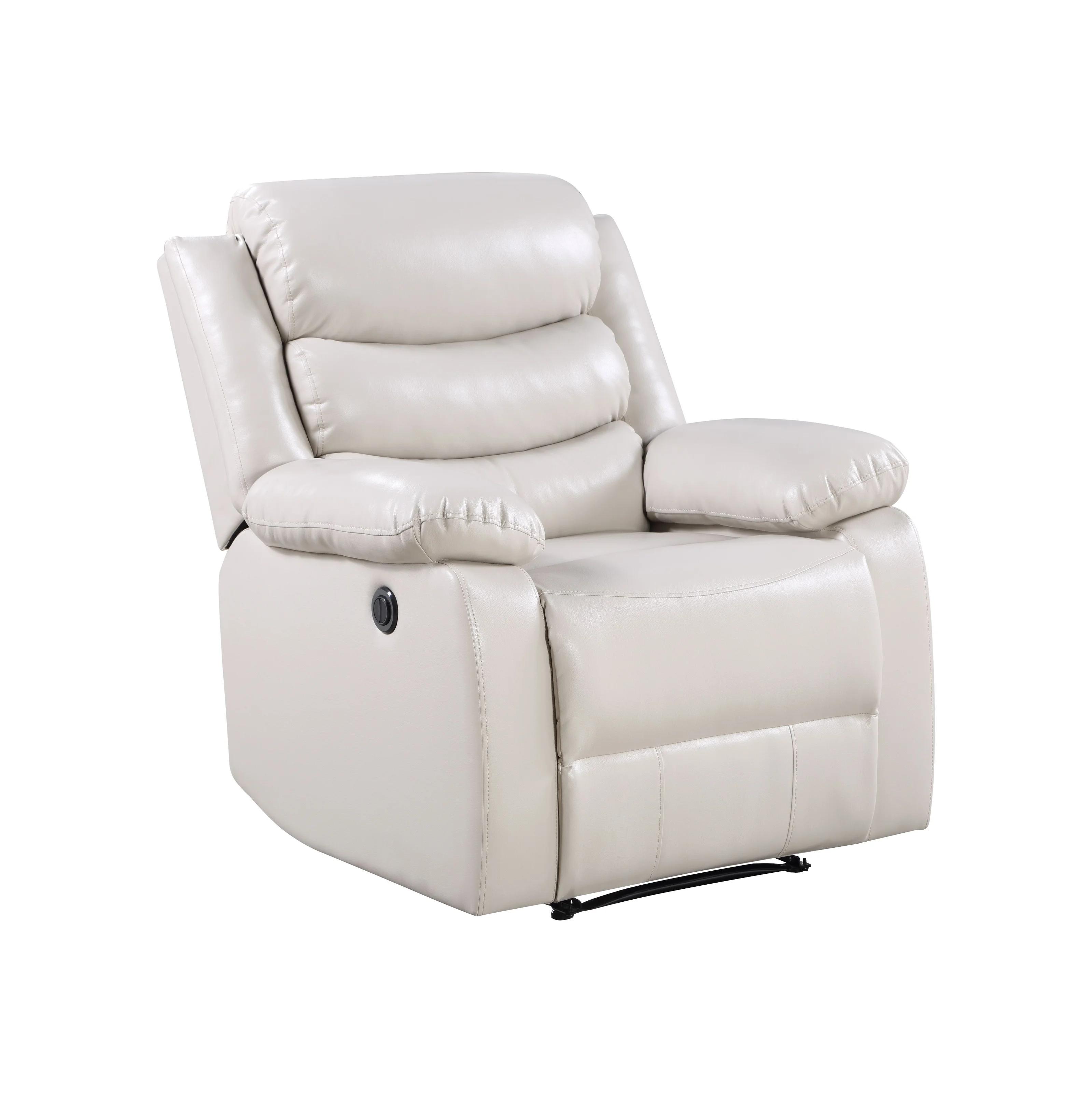 

    
Contemporary White Faux Leather PU Recliner by Acme Eilbra 56911
