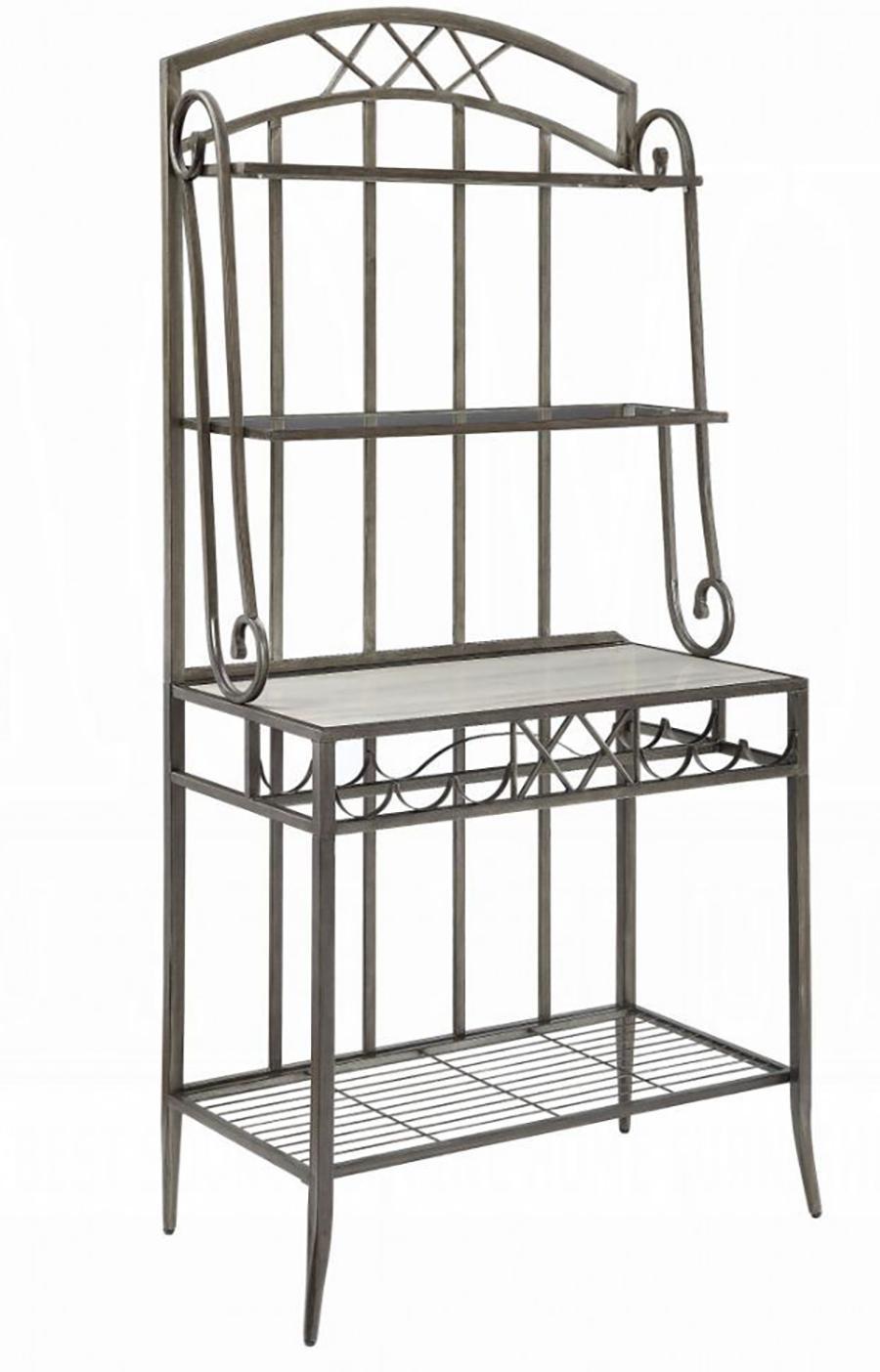 

    
Contemporary White Faux Marble & Antique Storage Rack by Acme Aldric 73003
