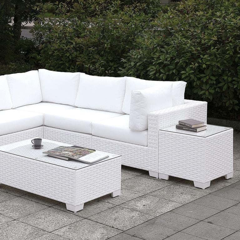 Furniture of America CM-OS2128WH-SET11 Somani Outdoor Sectional Set