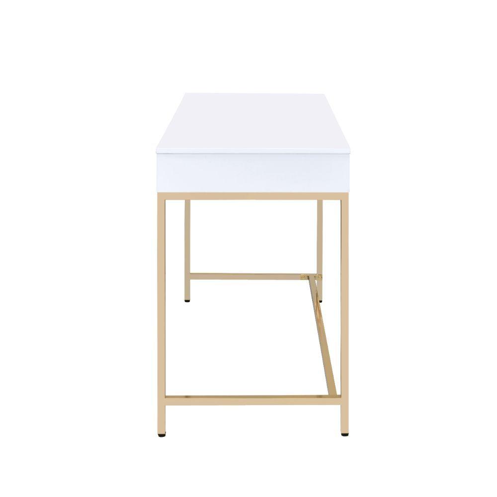 

    
92540 Contemporary White High Gloss & Gold Desk by Acme 92540 Ottey
