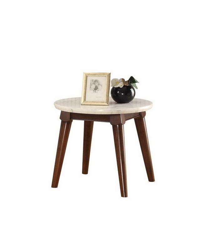 Contemporary End Table Gasha 82892 in White 