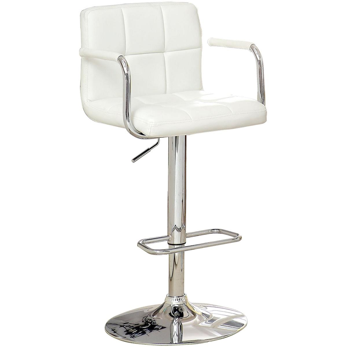 Contemporary Bar Stool CM-BR6917WH Corfu CM-BR6917WH in White Leatherette