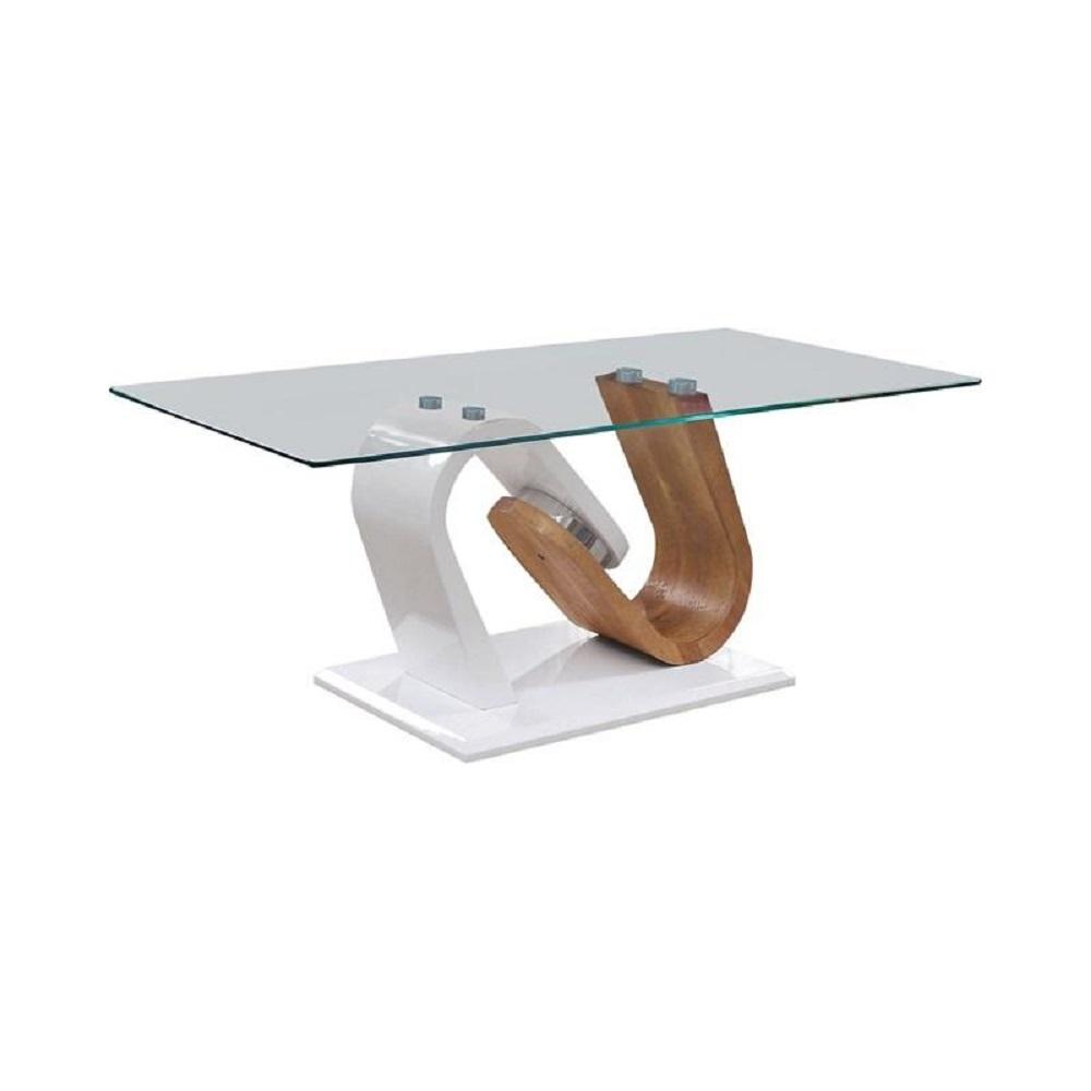 

    
Contemporary White & Natural Tempered Glass Top Coffee Table Furniture of America FOA4748C Batam
