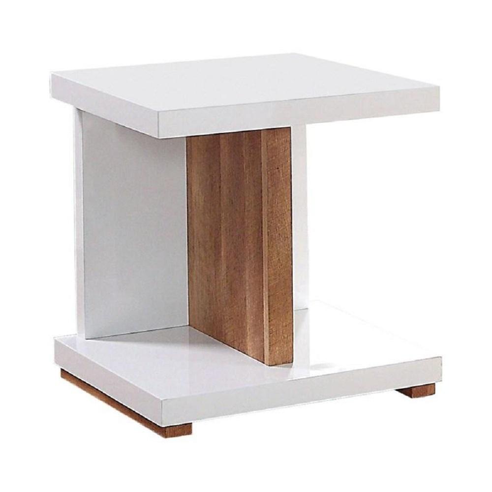 

    
Contemporary White & Natural Tone Solid Wood End Table Set 2pcs Furniture of America Moa
