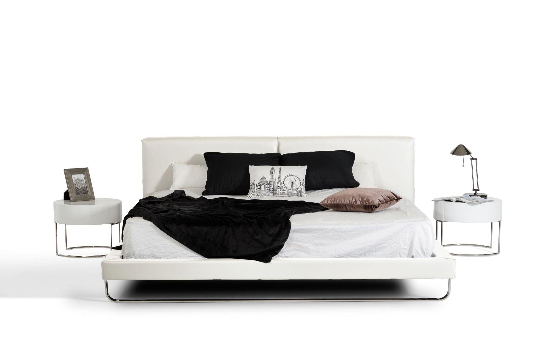 Contemporary, Modern Platform Bed Modrest Ramona Queen Bed VGJY-4016-WHT-BED-Q VGJY-4016-WHT-BED-Q in White Leatherette