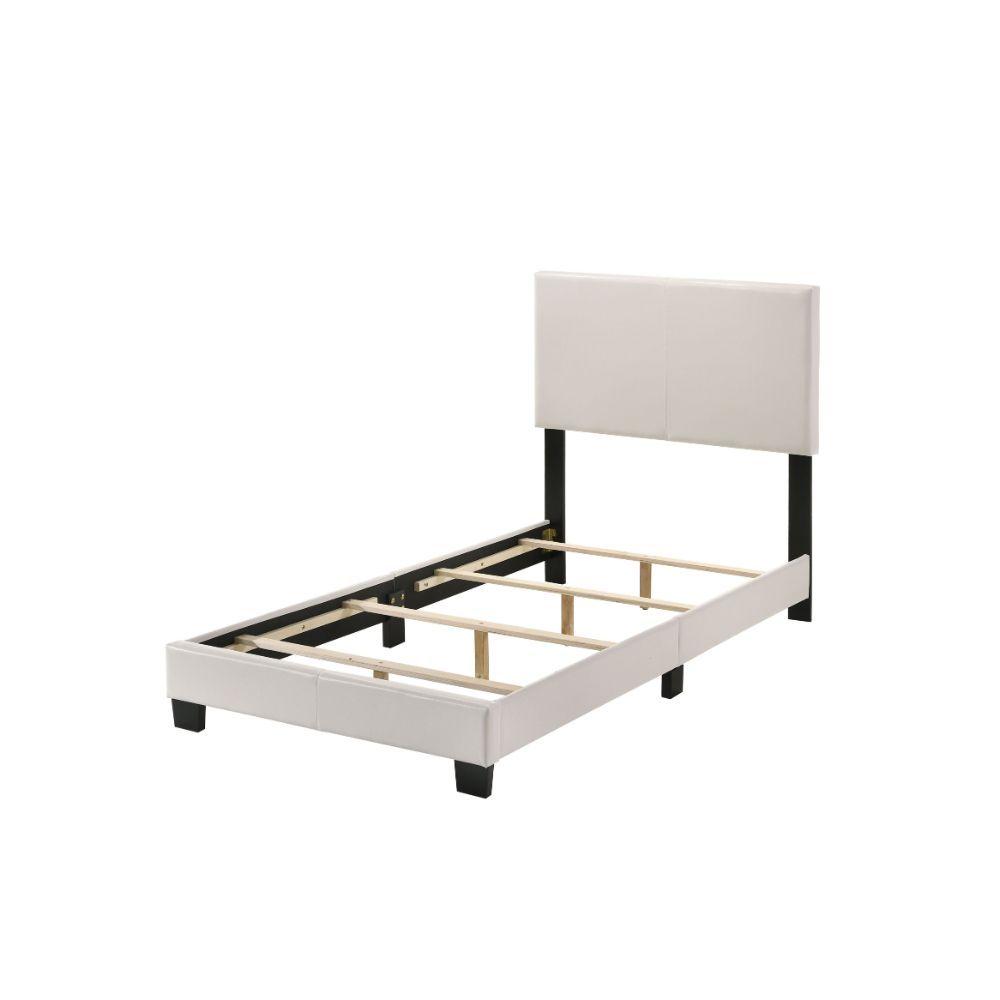 Contemporary Twin bed Lien 25716T in White PU