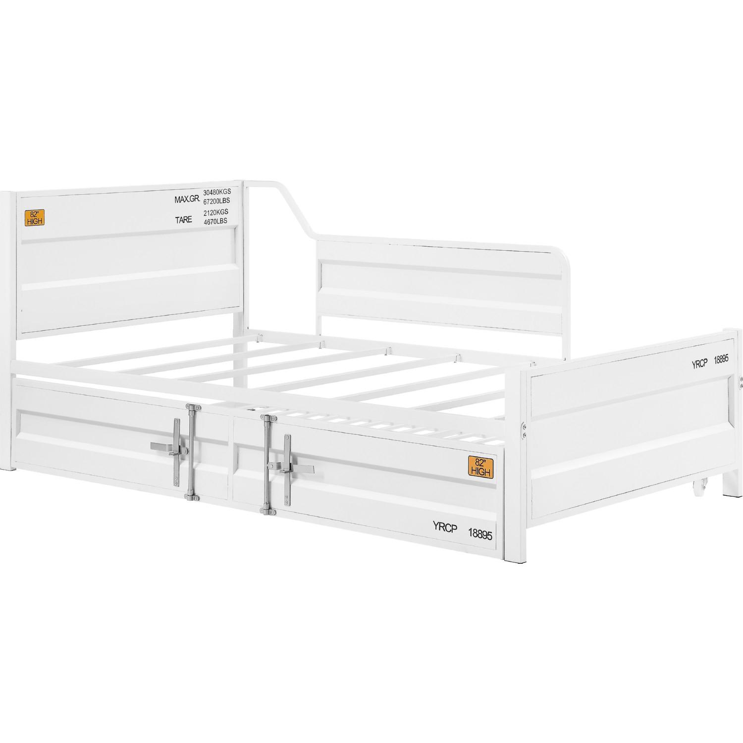 

    
Contemporary White Twin Bed w/ Trundle by Acme Cargo 39880

