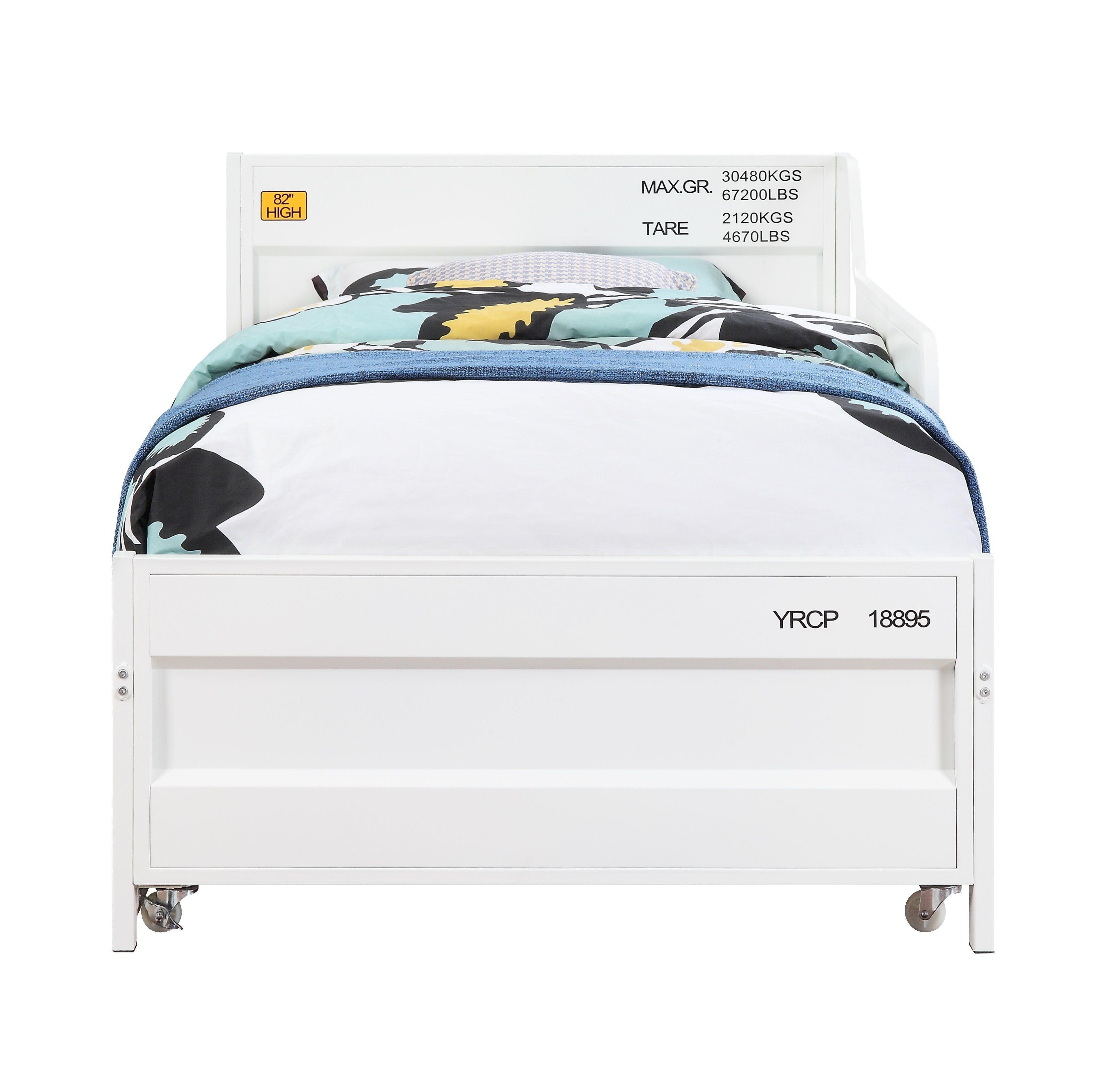 

    
Contemporary White Twin Bed w/ Trundle by Acme Cargo 39880

