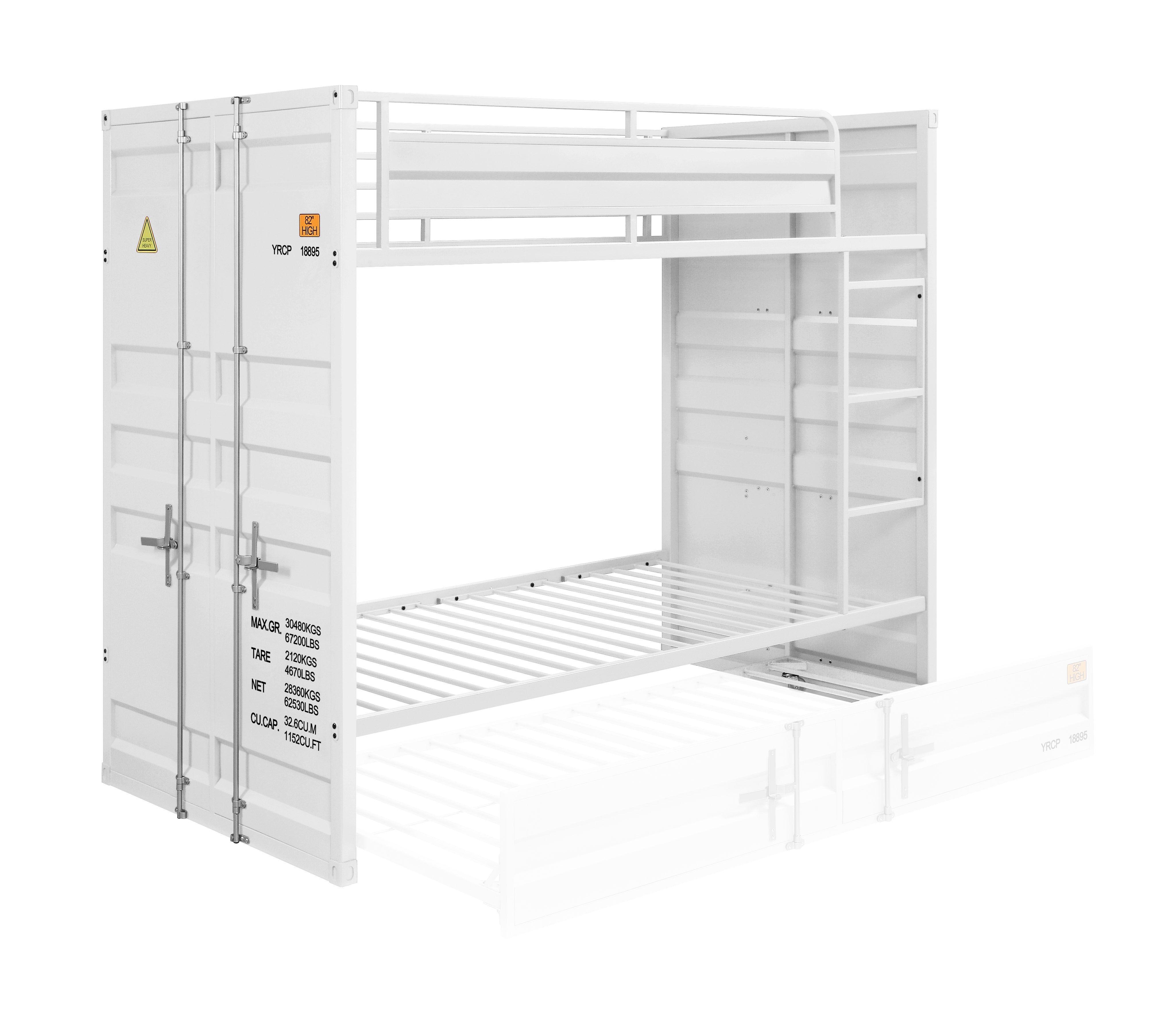 Contemporary Bunk Bed Cargo 37880 in White 