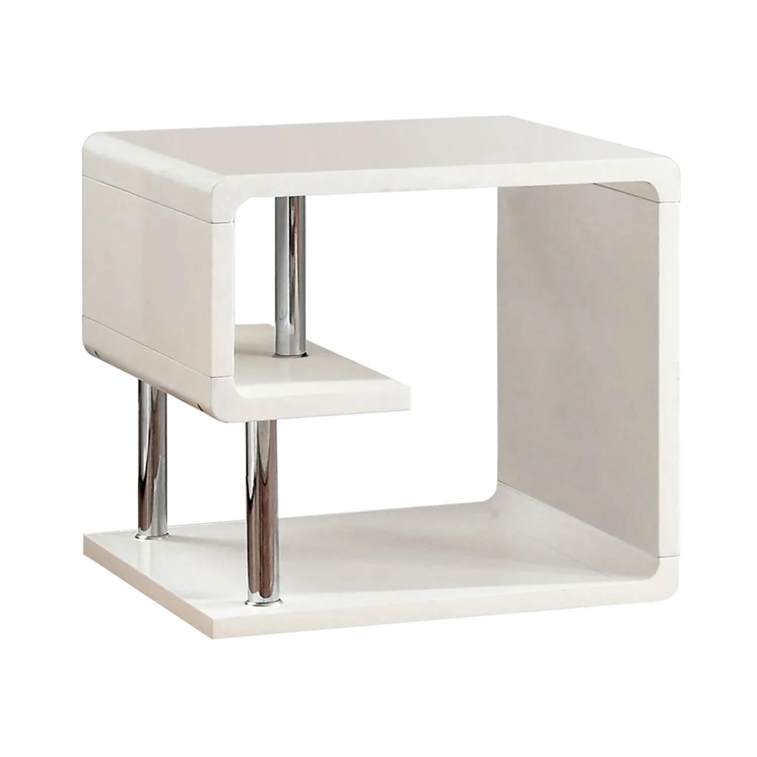 

    
Contemporary White Wood End Table Furniture of America CM4057E Ninove
