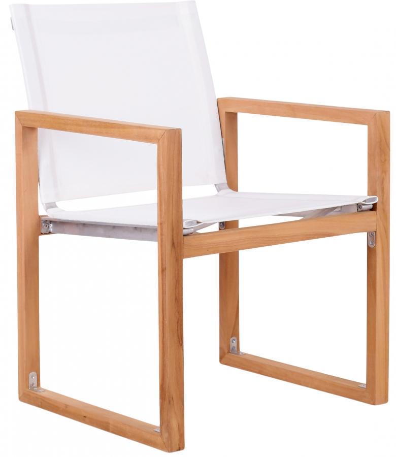 

    
Contemporary White Wood Fabric Arm Chairs Set 2PCS Meridian Furniture Tulum 353White-AC-2PCS
