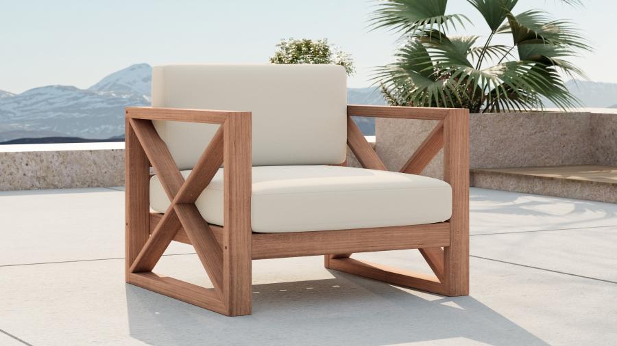 

    
Contemporary White Wood Fabric Patio Chair Meridian Furniture Anguilla 352White-C
