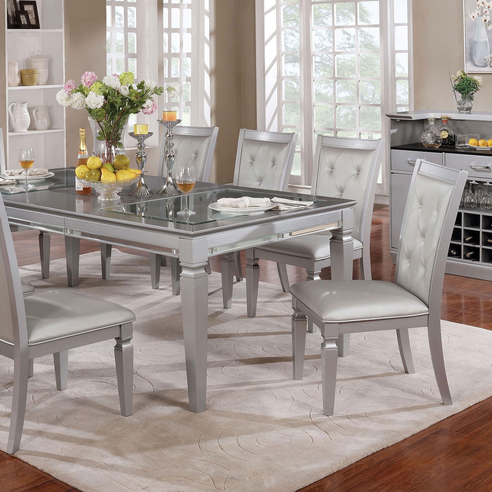 Transitional Dining Table ALENA CM3452T CM3452T in White 