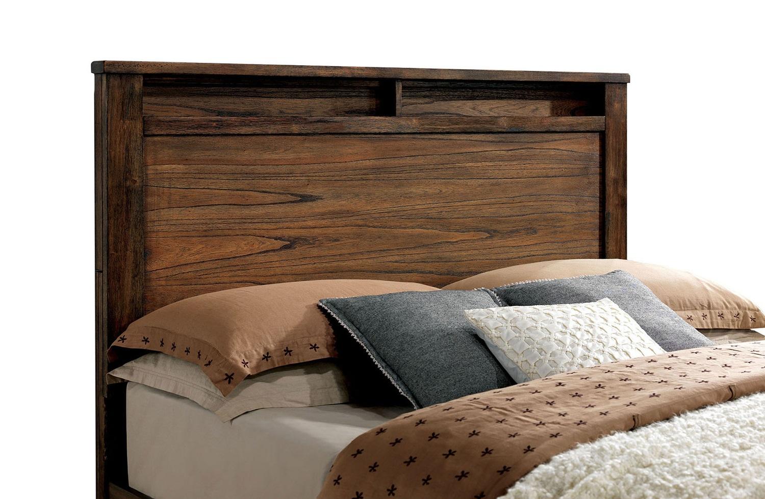

    
Cottage Oak Solid Wood Queen Bed Furniture of America CM7072-Q Elkton
