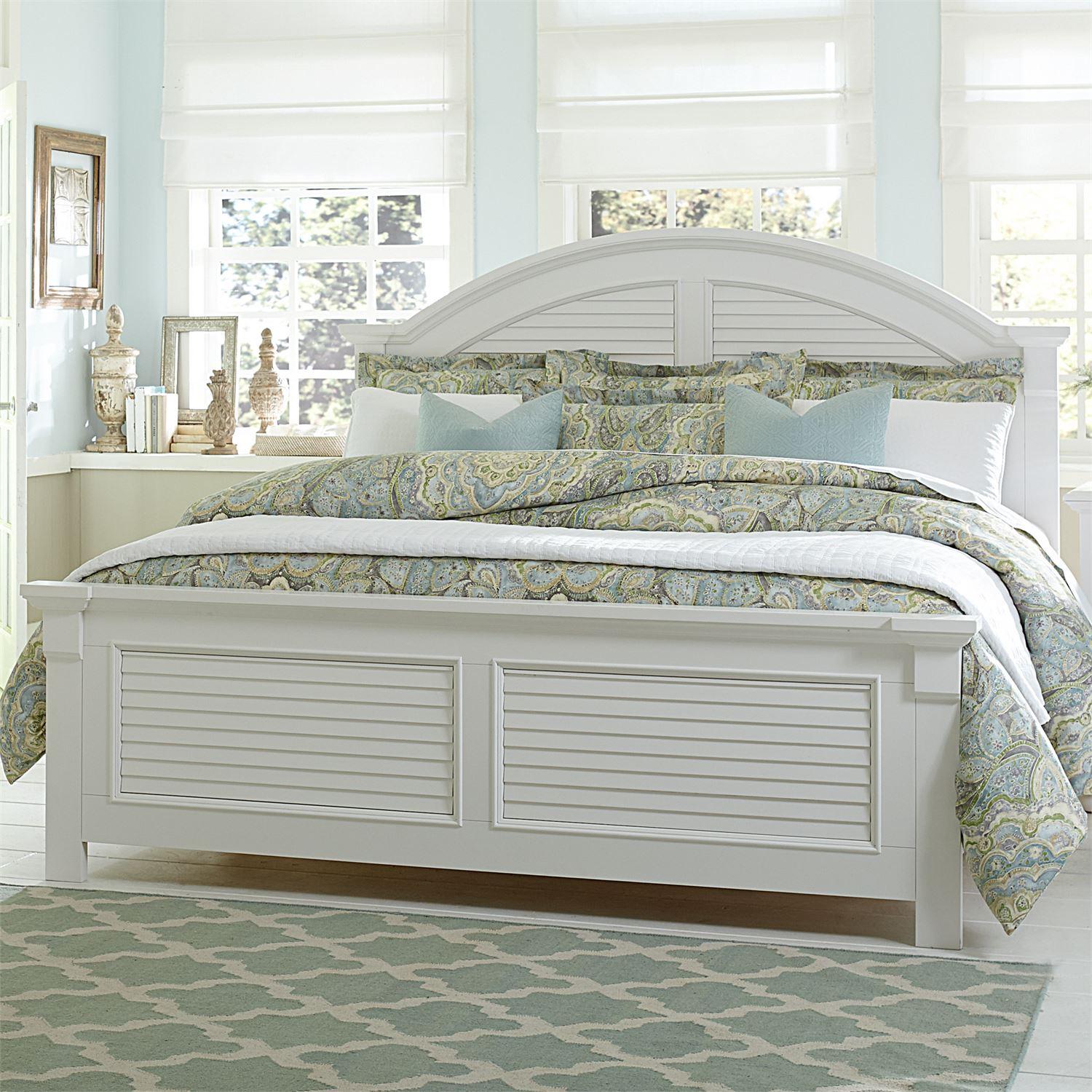 Cottage Panel Bed Summer House I  (607-BR) Panel Bed 607-BR-CPB in White 