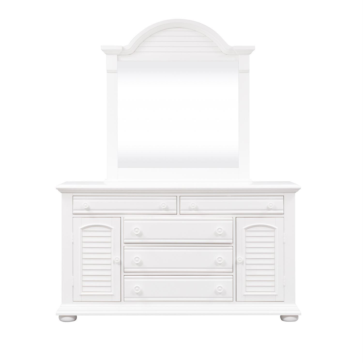 Cottage Dresser w/Mirror Summer House I  (607-BR) Combo Dresser 607-BR-DM in White 