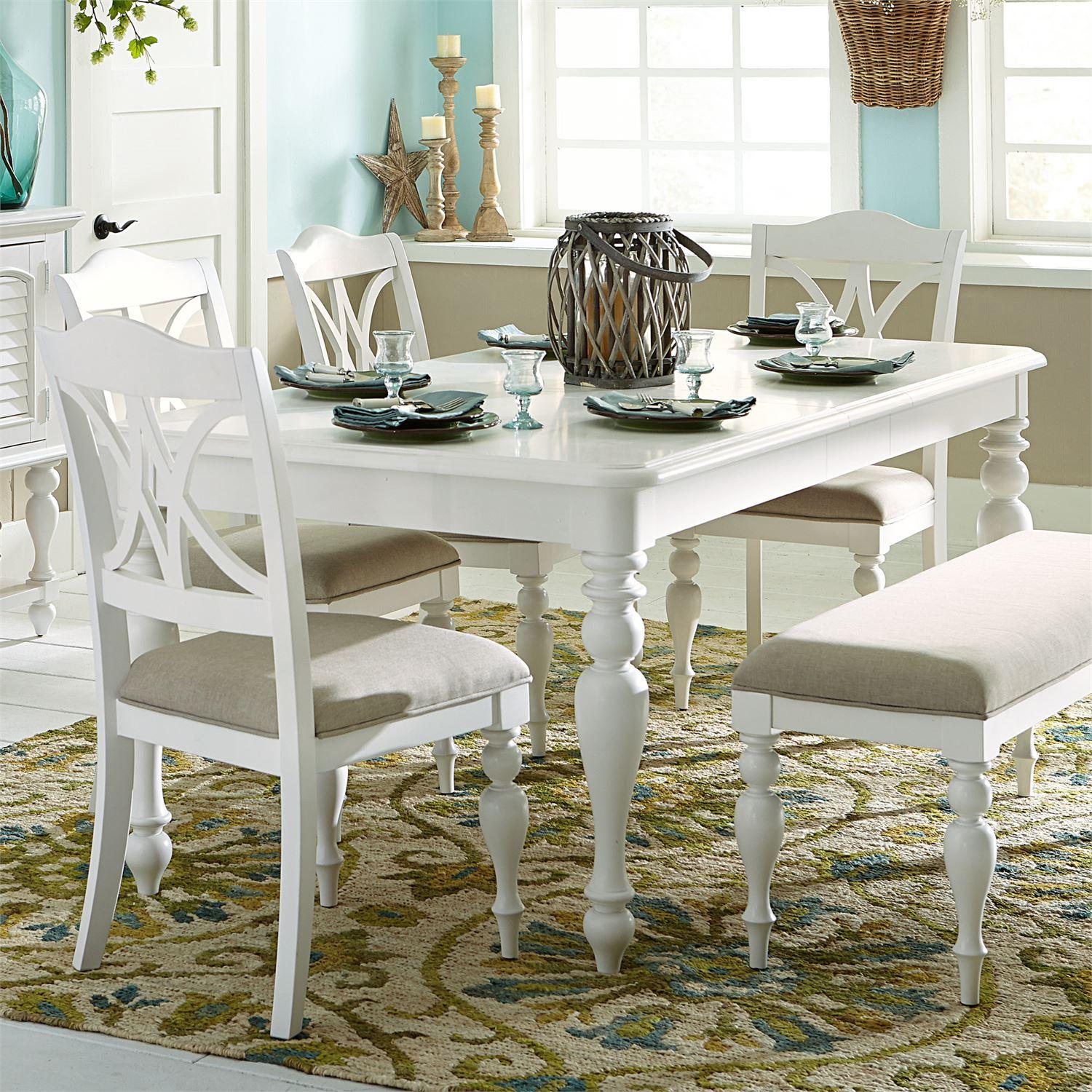 

    
Cottage White Wood Dining Table Summer House 607-T4078 Liberty Furniture
