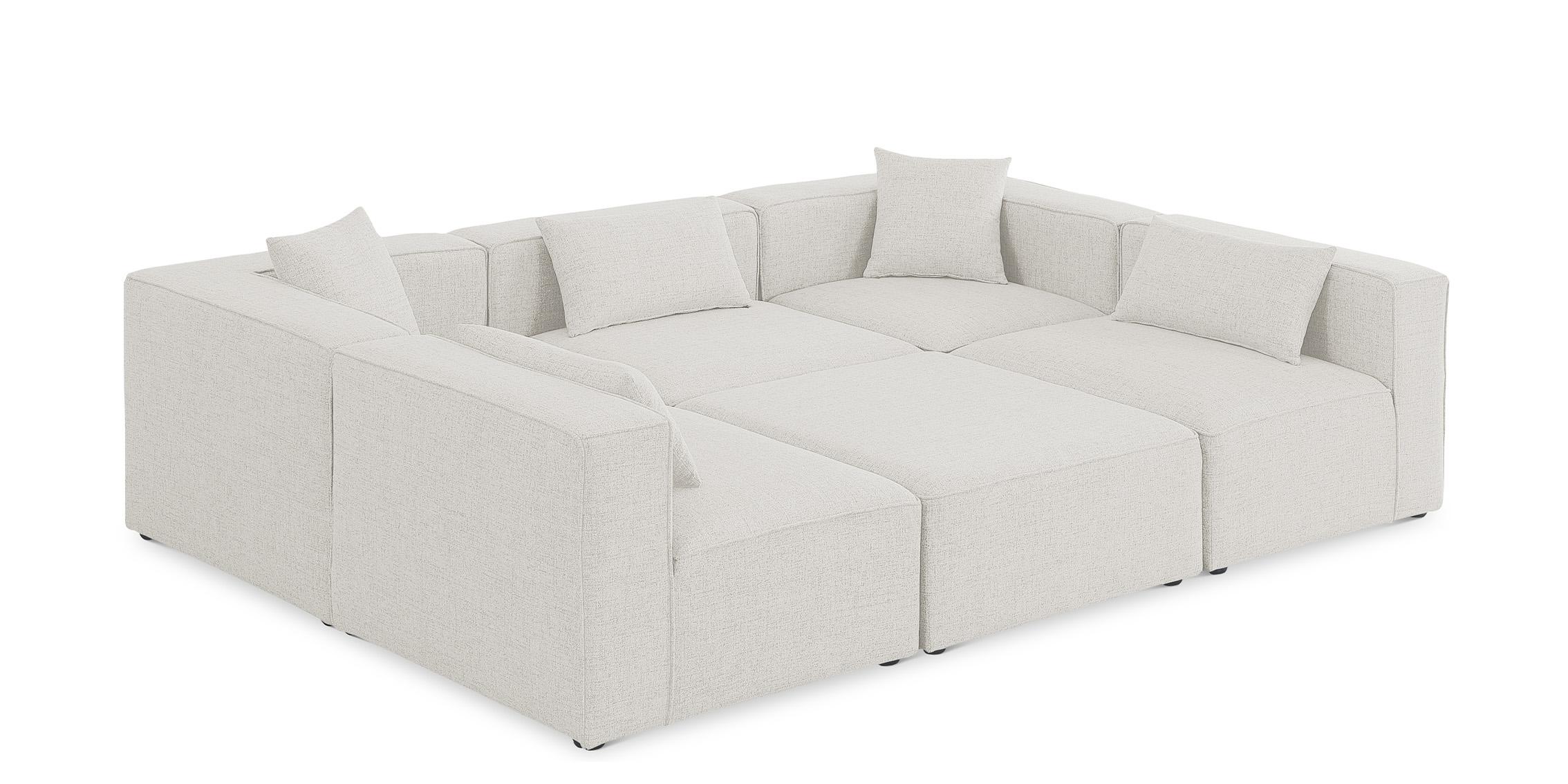 Contemporary, Modern Modular Sectional Sofa CUBE 630Cream-Sec6C 630Cream-Sec6C in Cream Linen