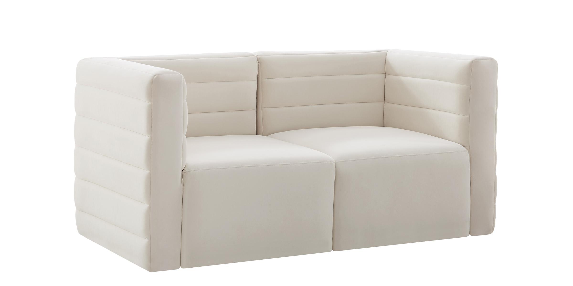 Contemporary, Modern Modular Sofa Quincy 677Cream-S63 677Cream-S63 in Cream Velvet