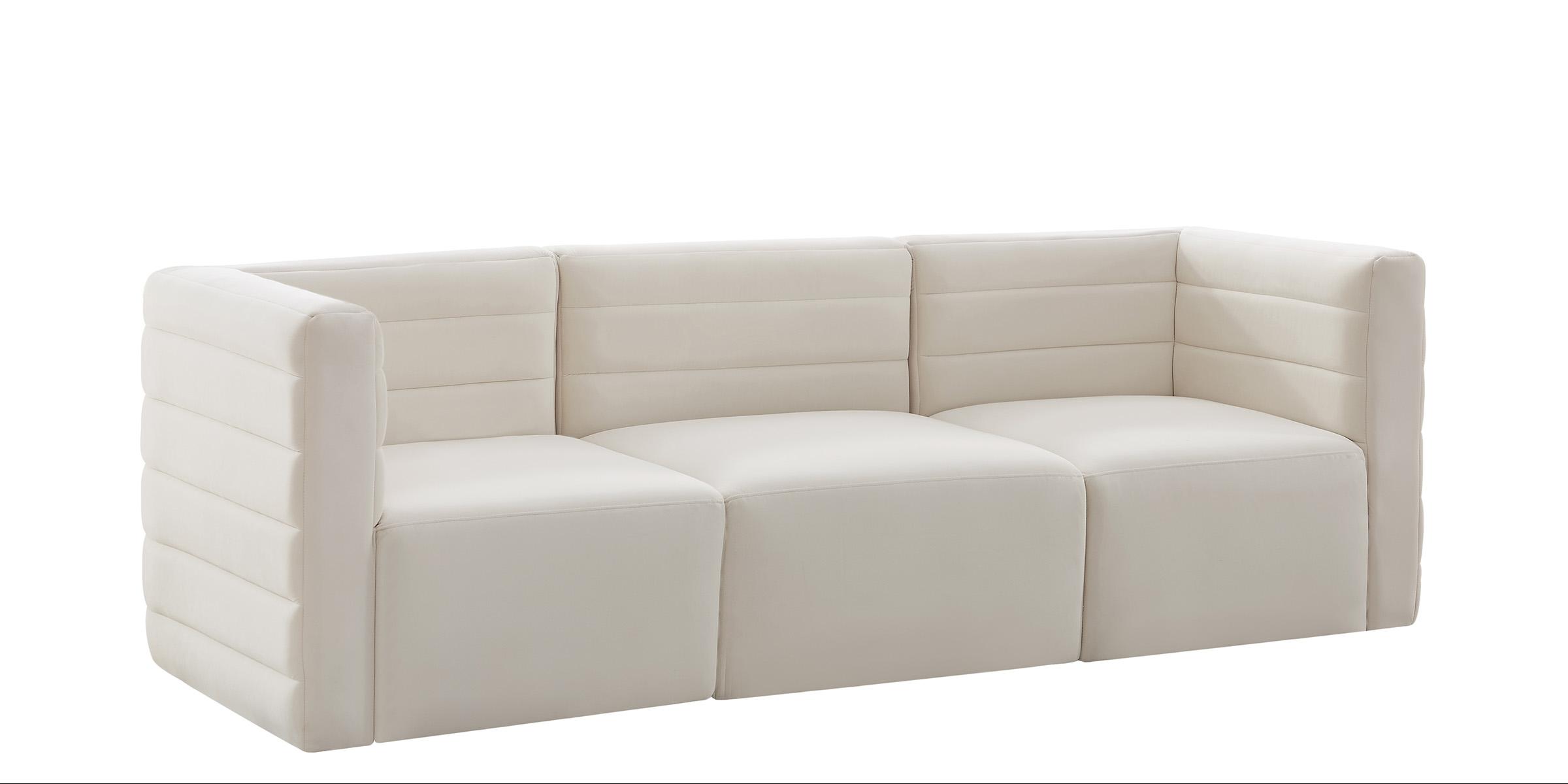 Contemporary, Modern Modular Sofa Quincy 677Cream-S95 677Cream-S95 in Cream Velvet