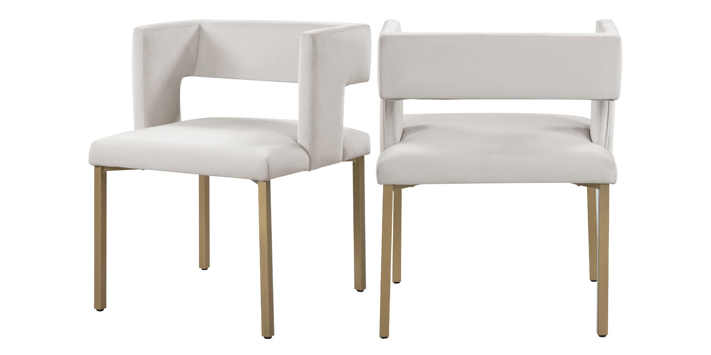 

    
Cream Velvet & Brushed Gold Dining Chair Set 2P CALEB 967Cream-C Meridian Modern
