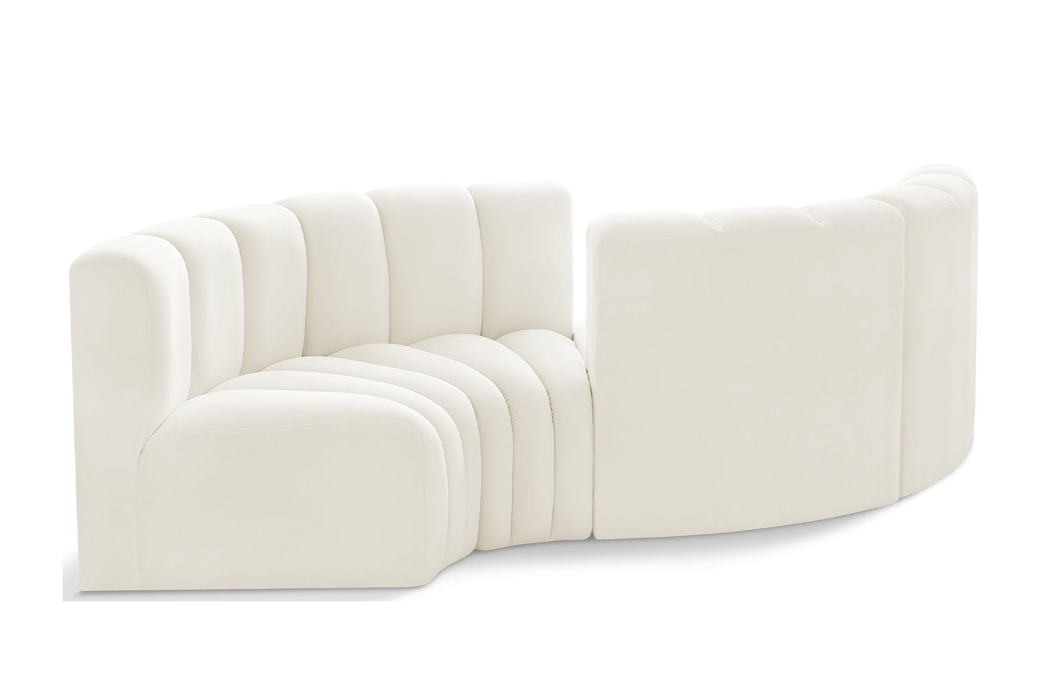 Contemporary, Modern Modular Sectional Sofa ARC 103Cream-S4F 103Cream-S4F in Cream Velvet