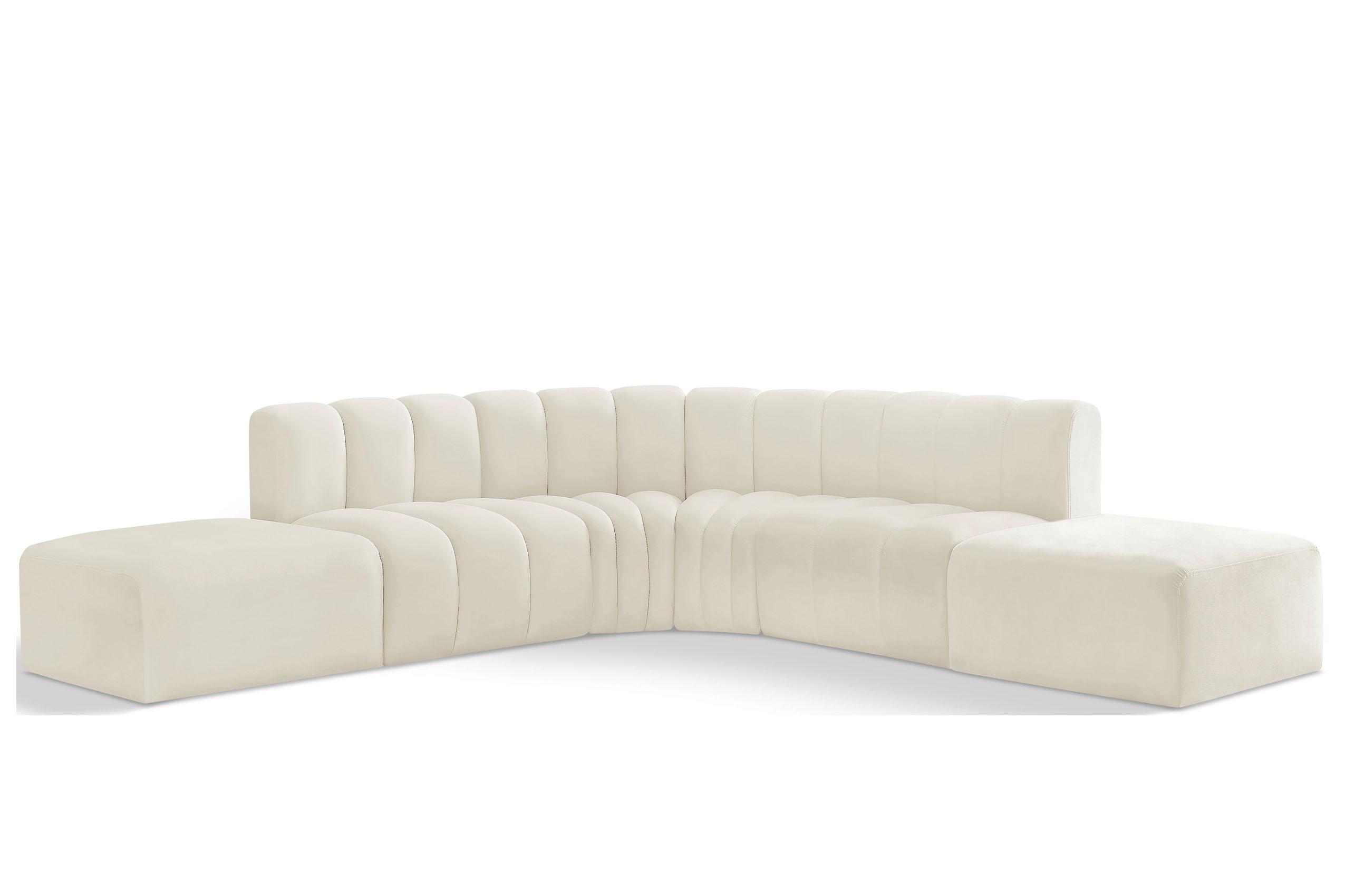 Contemporary, Modern Modular Sectional Sofa ARC 103Cream-S6C 103Cream-S6C in Cream Velvet