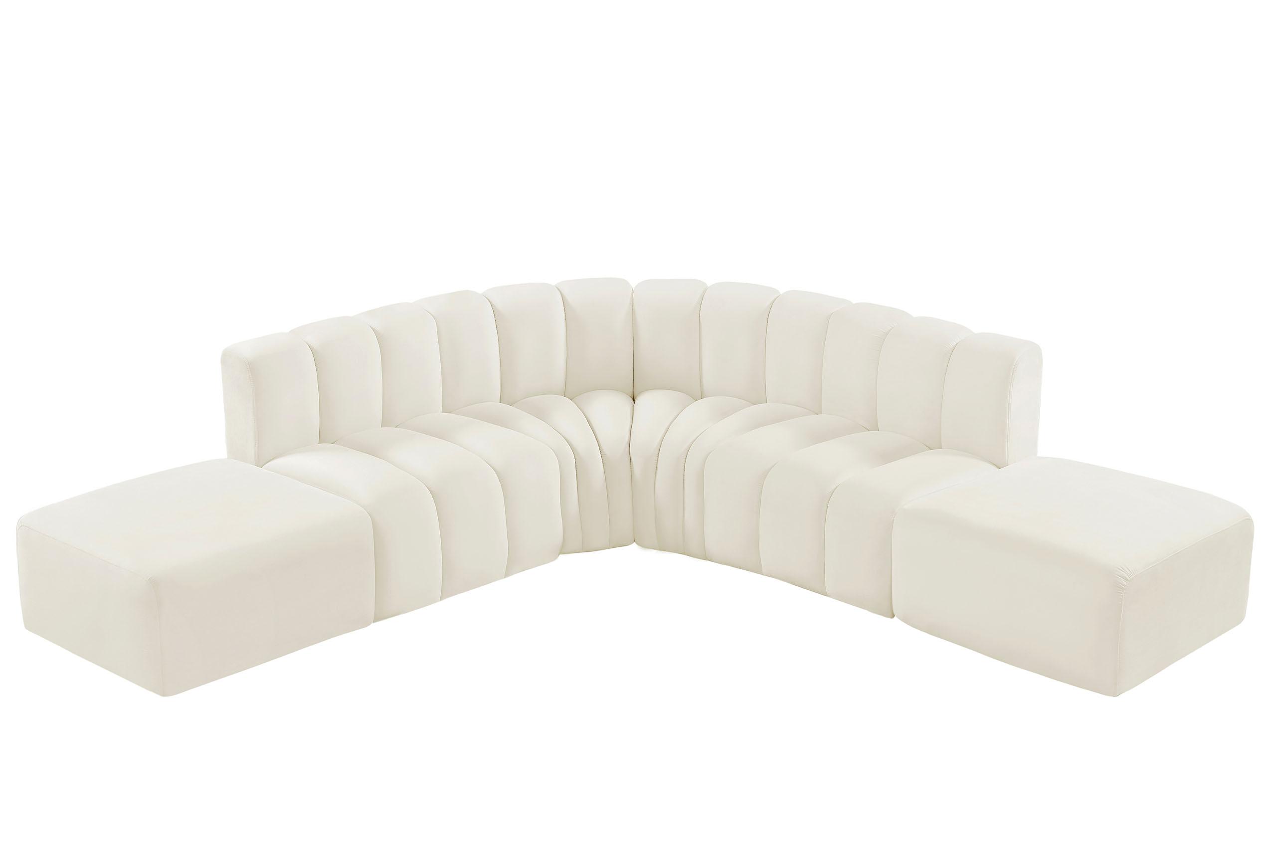 

        
Meridian Furniture ARC 103Cream-S6C Modular Sectional Sofa Cream Velvet 094308298559
