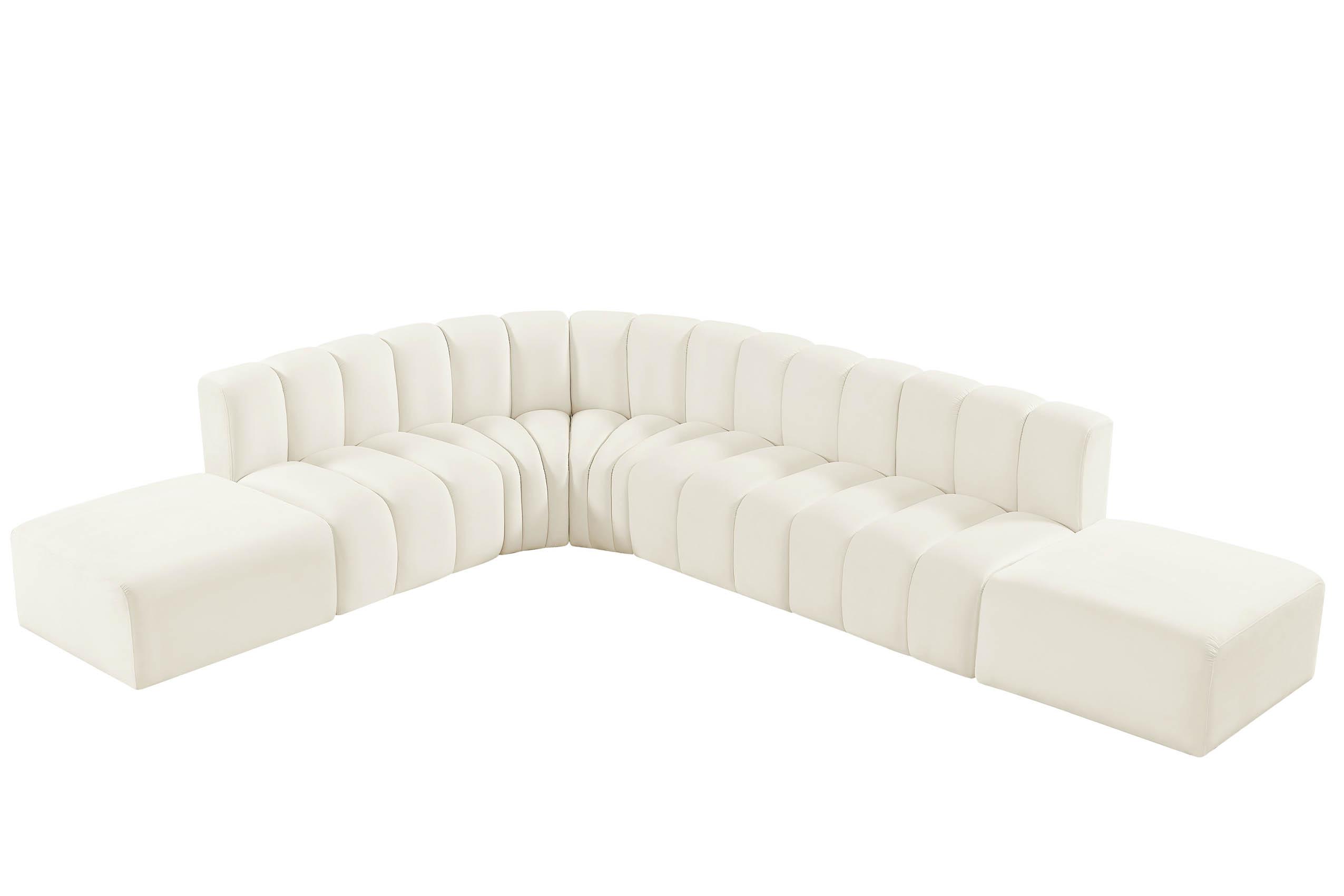 Contemporary, Modern Modular Sectional Sofa ARC 103Cream-S7A 103Cream-S7A in Cream Velvet