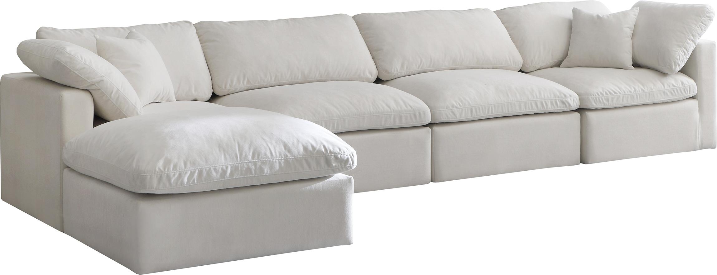 Contemporary, Modern Modular Sectional Sofa Cloud CREAM CREAM-Sec-Cloud in Cream Fabric