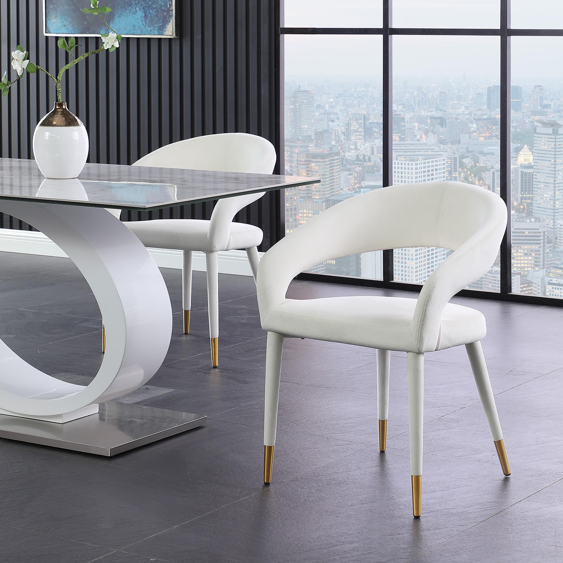 

        
Meridian Furniture DESTINY 537Cream-C Dining Chair Set Cream/Gold Velvet 094308263540
