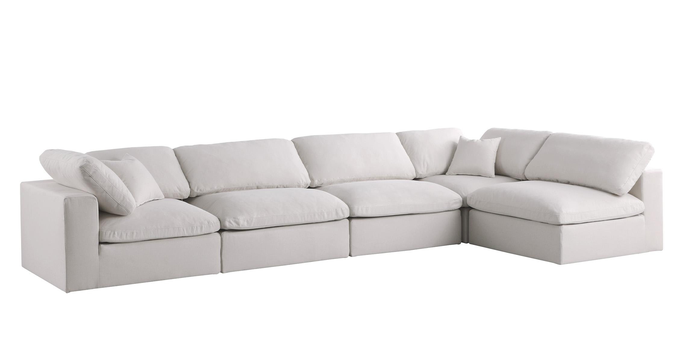 Contemporary, Modern Modular Sectional Sofa 602Cream-Sec5D 602Cream-Sec5D in Cream Fabric