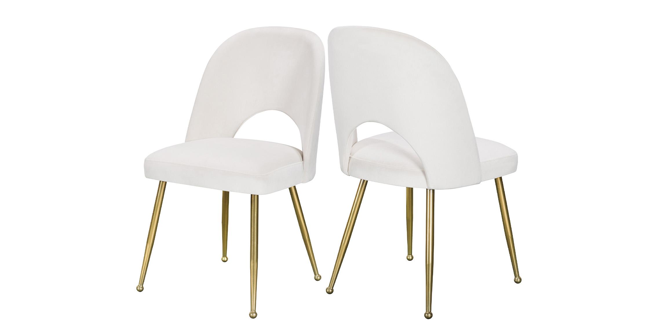Contemporary, Modern Dining Chair Set LOGAN 990Cream-C 990Cream-C in Cream, Gold Fabric