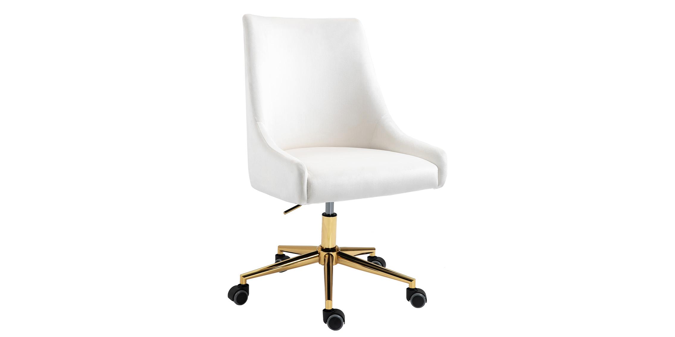 

    
Cream Velvet Gold Swivel Office Chair KARINA 163Cream Meridian Contemporary
