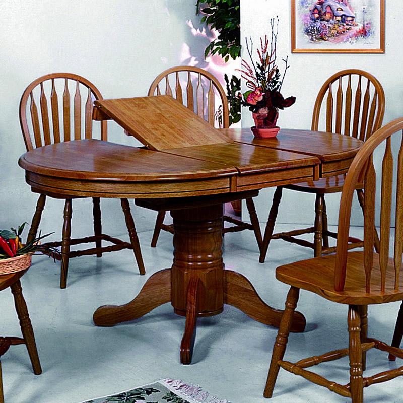

    
Crown Mark 1052-5P Farmhouse Traditional Oak Finish Oval Table Dining Set 7Pcs
