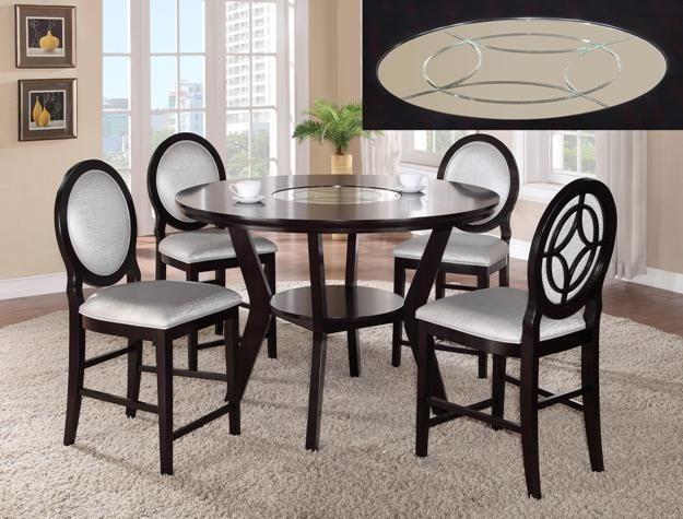 Contemporary Dining Sets Gianna 2736 5Pcs in Espresso Fabric