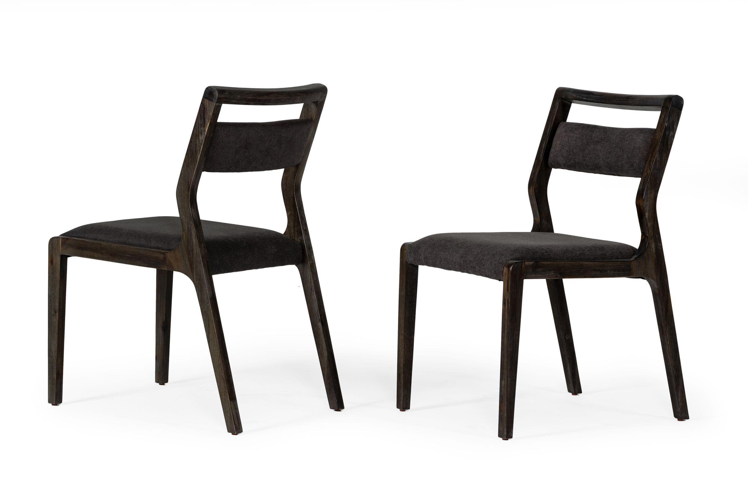 Contemporary, Modern Dining Chair Set VGMABR-99-CHEST VGWDSTHL-UPHDC-SANTI-2pcs in Brown Fabric