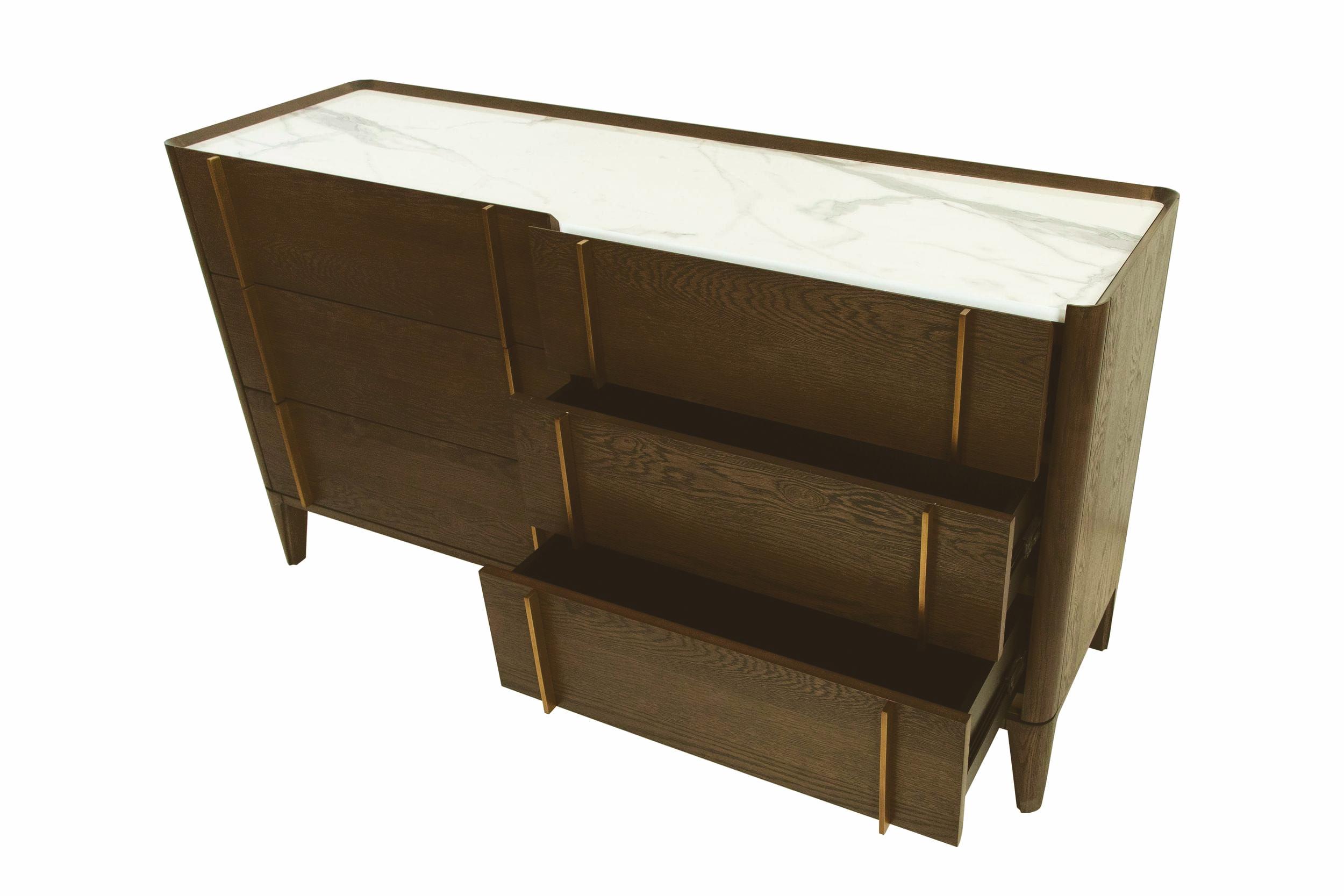 

    
VIG Furniture Oakley Dresser With Mirror Dark Brown VGWDLCY-DR6-OA-DRS-2pcs
