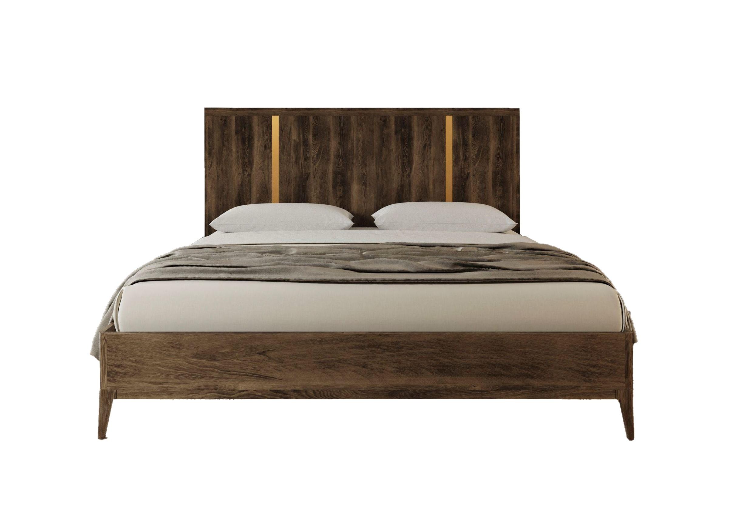 Contemporary, Modern Panel Bed Oakley VGWDLCY-QB05-USA-OA-BED in Dark Brown 