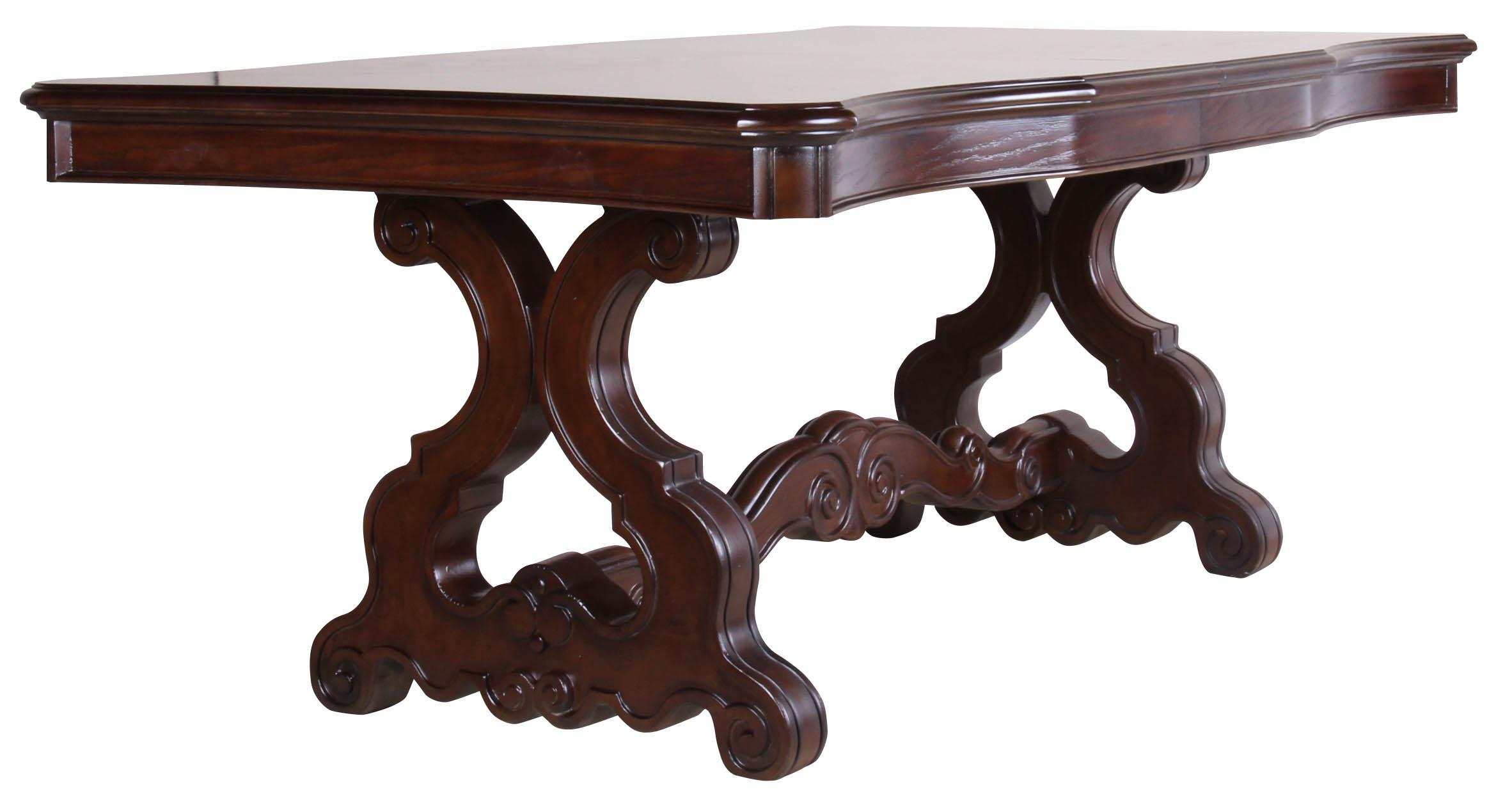

    
Dark Cherry Carved Wood Rectangle Dining Table Set 10Pcs Traditional McFerran D528
