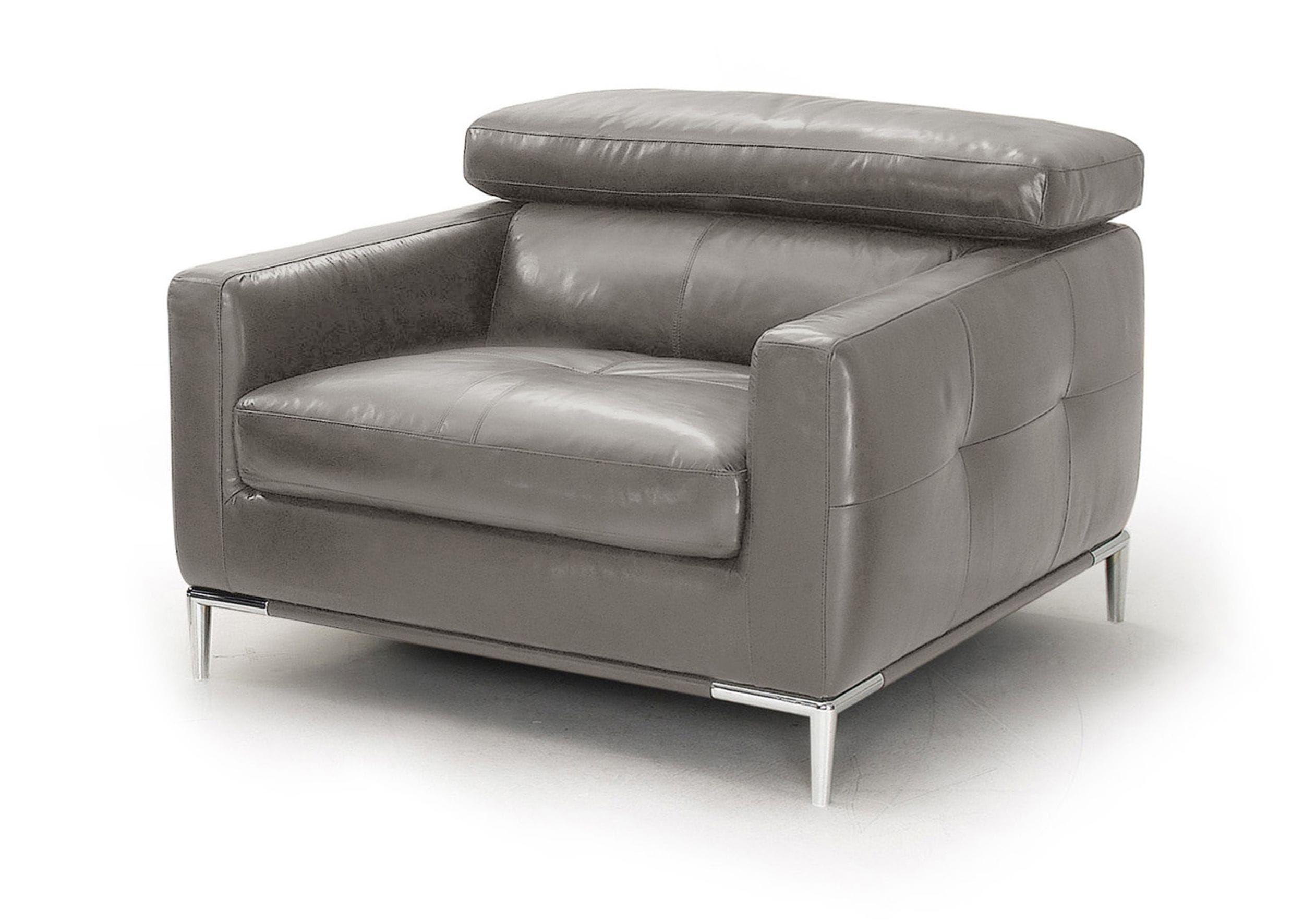 Contemporary, Modern Arm Chair VGKK1281X-DKGRY-CH VGKK1281X-DKGRY-CH in Dark Grey Leather